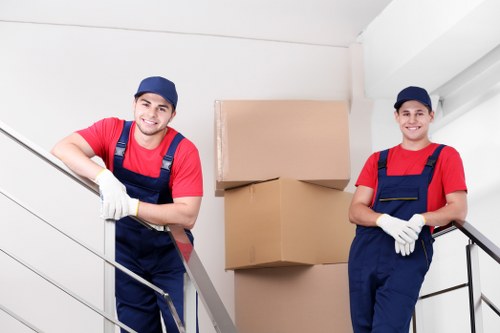 Removal team preparing a Tufnell Park home move with boxes and furniture