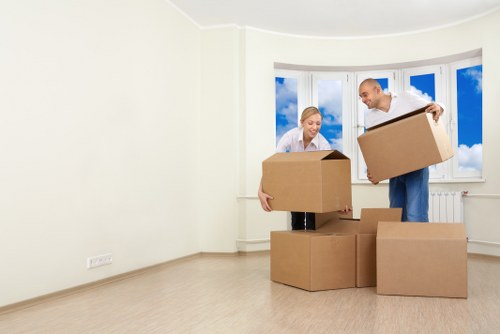 Removal specialists preparing furniture for a Tufnell Park move
